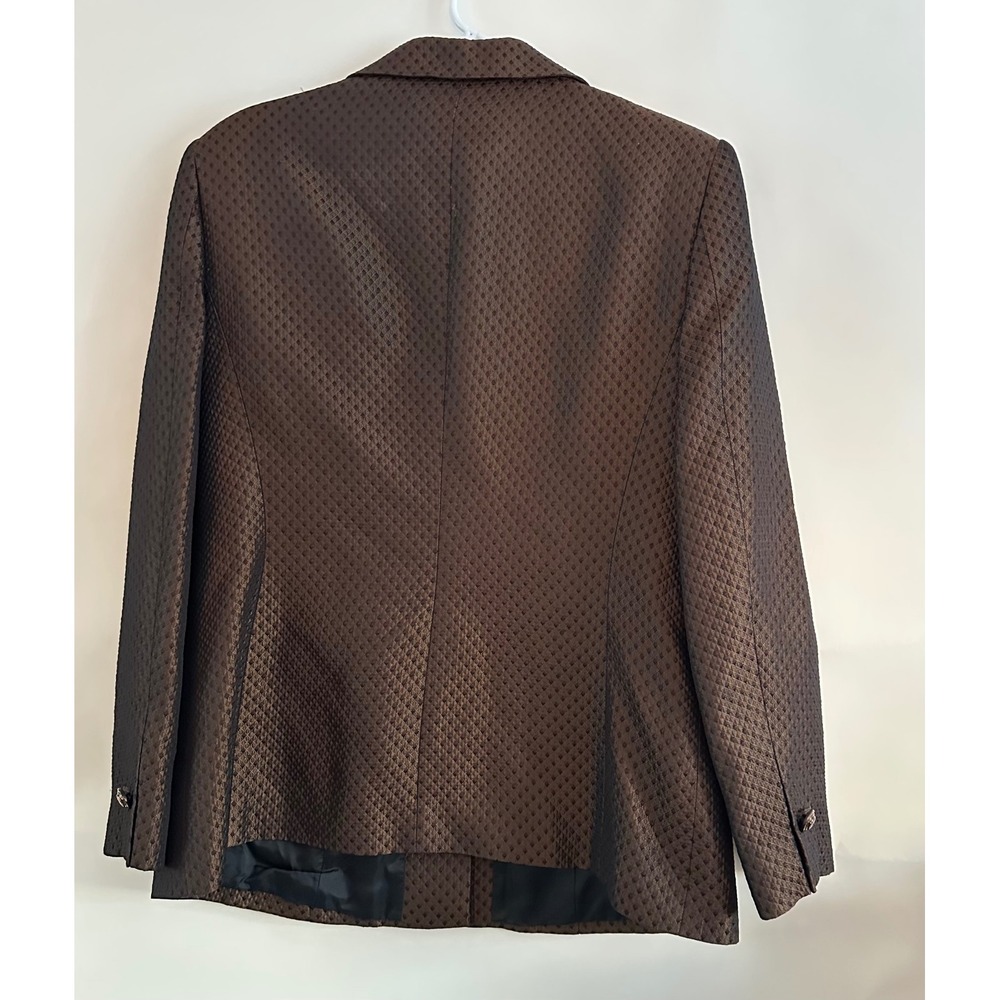 Escada Margaretha Ley Bronze Silk Wool Jacquard Blazer Jacket Size 44 Germany - Picture 2 of 9